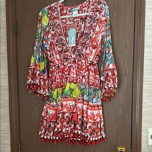 Leoni Al Sol Colorful Bohemian Dress with Tassels